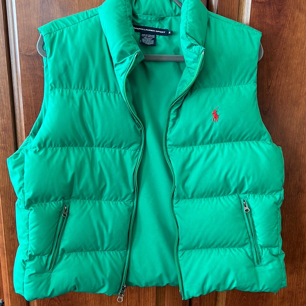 Ladies Ralph Lauren Sport Down Vest.. zip front and pockets..